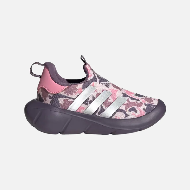 bicycle valve stability-Adidas Monofit Slip on Kids Unisex Shoes (0-3 Years) -Clear Pink/Silver Metallic/Wonder Orchid