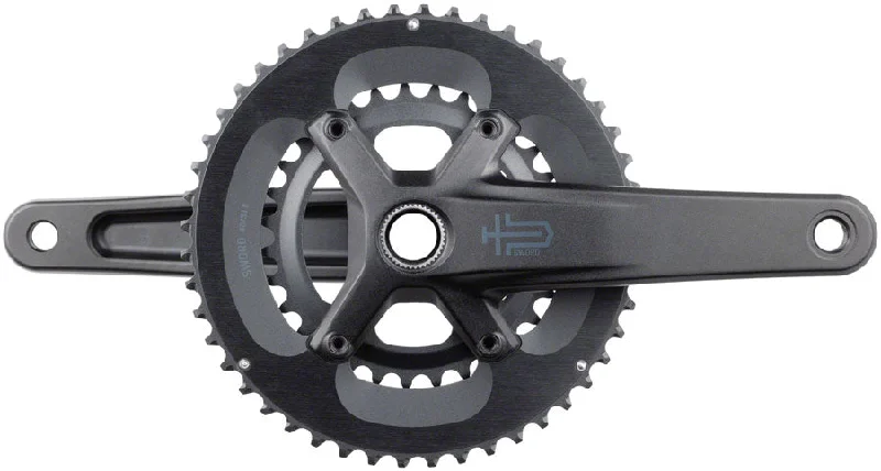 bicycle cleaner efficiency-microSHIFT Sword 2x Crankset - 165mm 10-Speed 48/31t 110 Asym BCD  24mm Spindle BLK