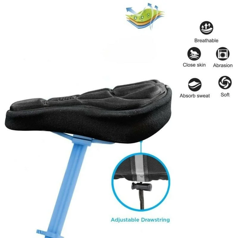 bicycle workout comfort-Soft 3D Padded Cycling Bicycle MTB Bike Saddle Seat Cover Cushion Sponge Foam Comfortable Saddles Mat Bicycle Accessory