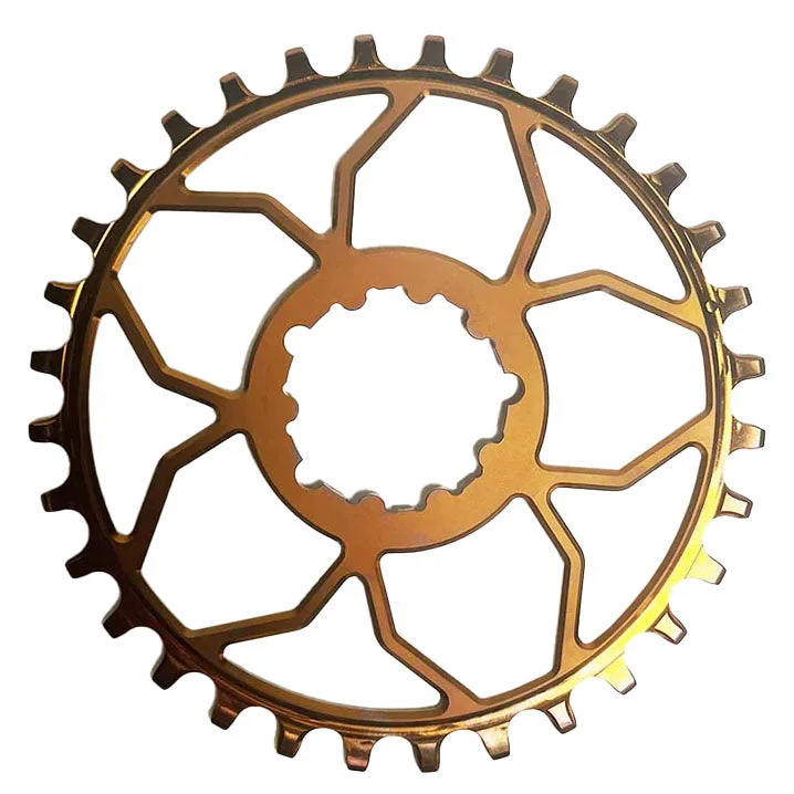 bicycle chain performance-5Dev Titanium 3-Bolt Chainring 3mm Offset 30T Bronze