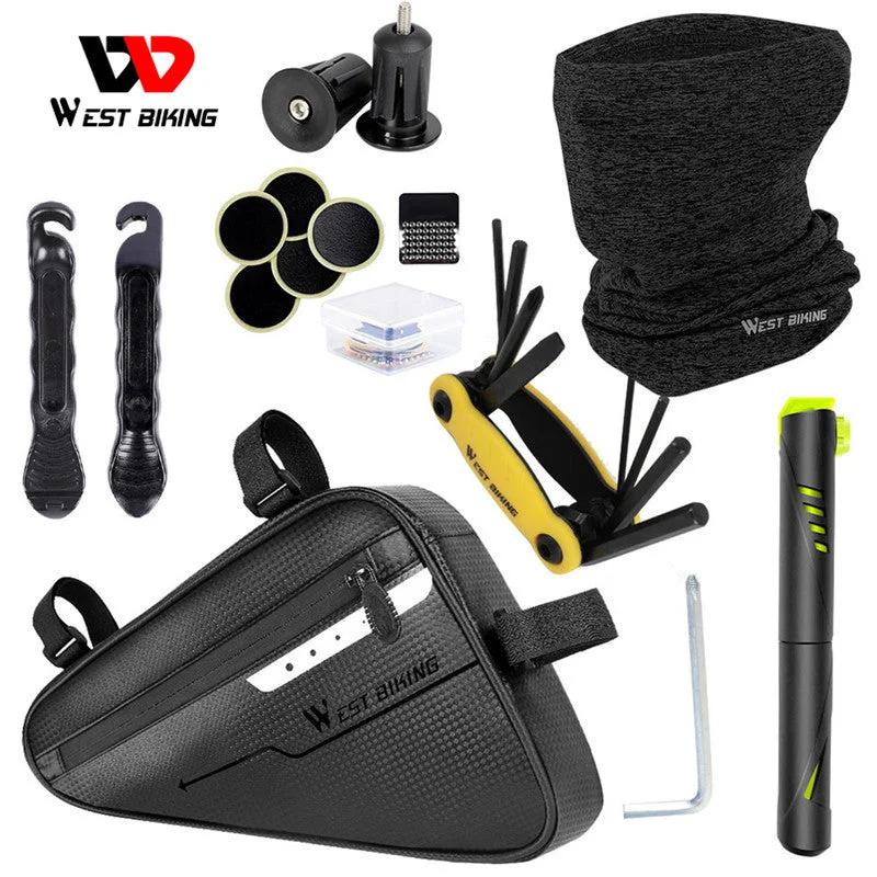 bicycle pedal weight-WEST BIKING Bicycle Tools Kit Include Bike Pump Bag