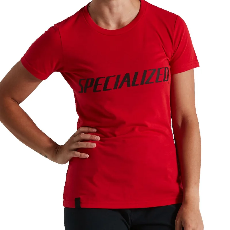 bicycle shoe adaptability-T-Shirt donna Specialized Wordmark - Rosso