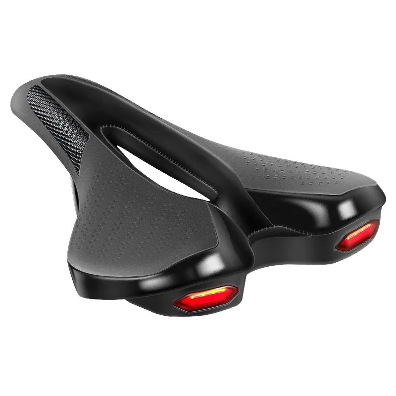 bicycle sidewall durability-Bicycle Road MTB Bike SaddleSeat With Warning Taillight USB Charging Mountain Cycling Racing PU Breathable Soft Seat Cushion