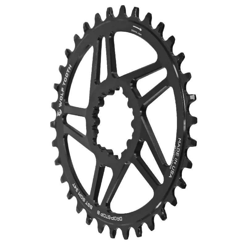 bicycle shoe reliability-Wolf Tooth Direct Mount Chainring - 30t SRAM Direct Mount Drop-Stop B For SRAM 3-Bolt Boost Cranks 3mm Offset BLK