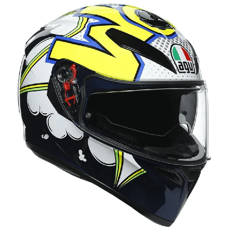 bicycle brake responsiveness-AGV K3 SV BUBBLE HELMET - BLUE/WHITE/FLUO YELLOW