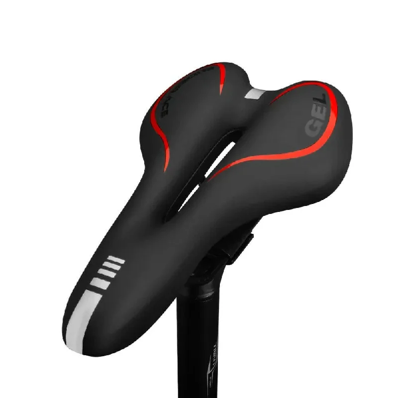 bicycle saddle strength-PU Leather Bike Saddle Silicone Cushion Cycling Seat Mountain Road Cycling Seat Men Women Comfortable Shockproof Bicycle Cushion