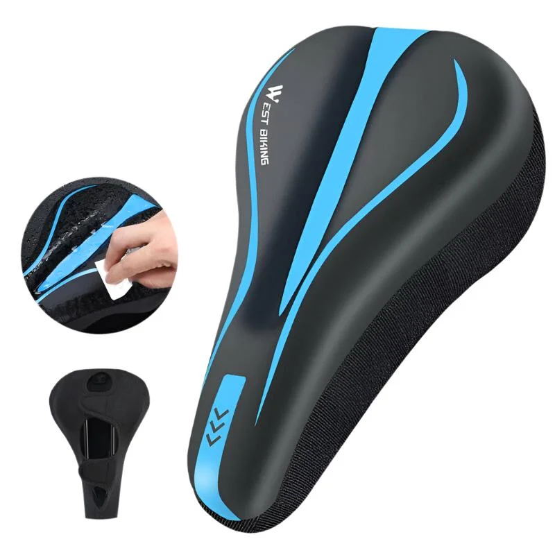 bicycle saddle reliability-Thicken Comfortable Bicycle Saddle Cover PU Leather GEL Silicone Cycling Seat Cover Soft Sponge Shockproof MTB Road Bike Cushion