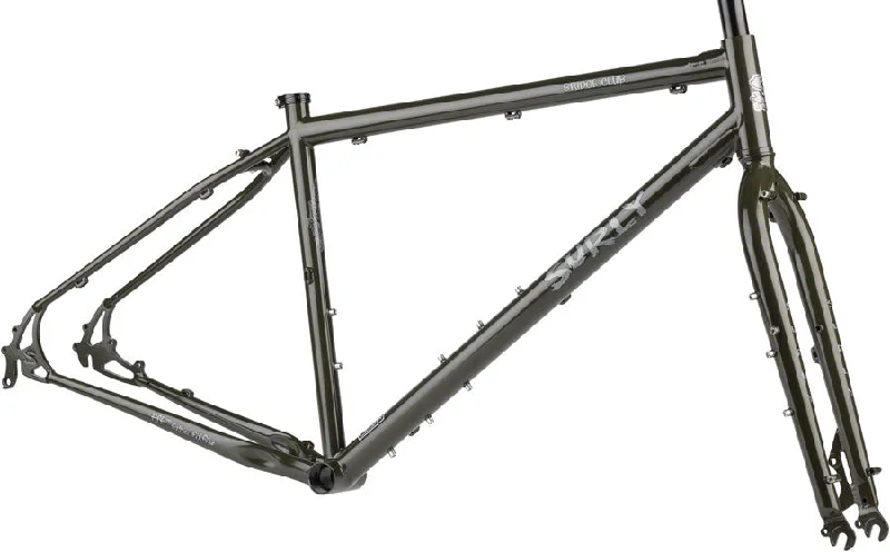 bicycle pad weight-Surly Bridge Club Frameset - 27.5"/700c Steel Majestic Moss X-Large