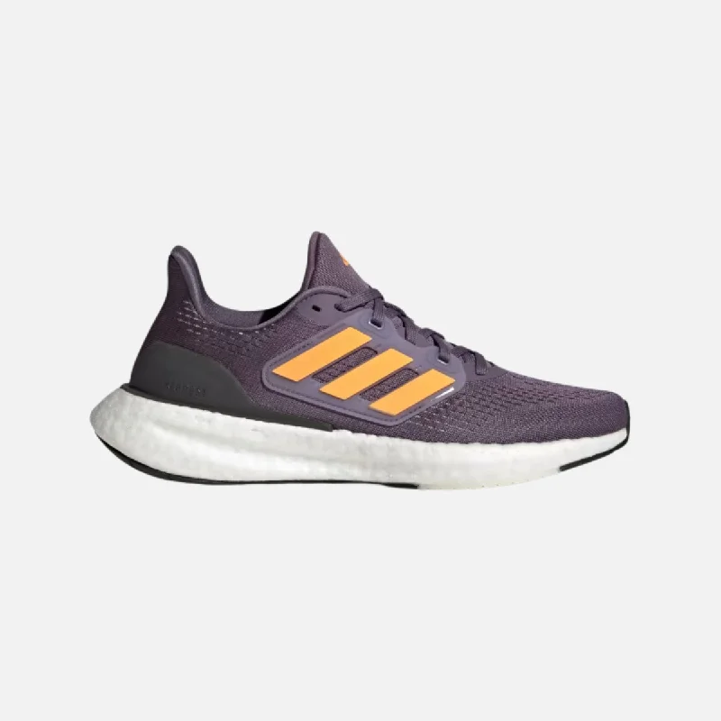 bicycle chain responsiveness-Adidas Pureboost 23 Women's Running Shoes -Shadow Violet/Flash Orange/Cloud White