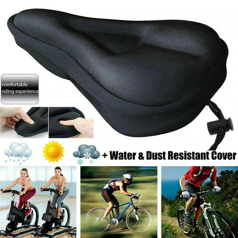 bicycle valve versatility-3D Soft Thickened Bicycle Seat Breathable Bicycle Saddle Seat Cover Comfortable Foam Seat Mountain Bike Cycling Pad Cushion Cove