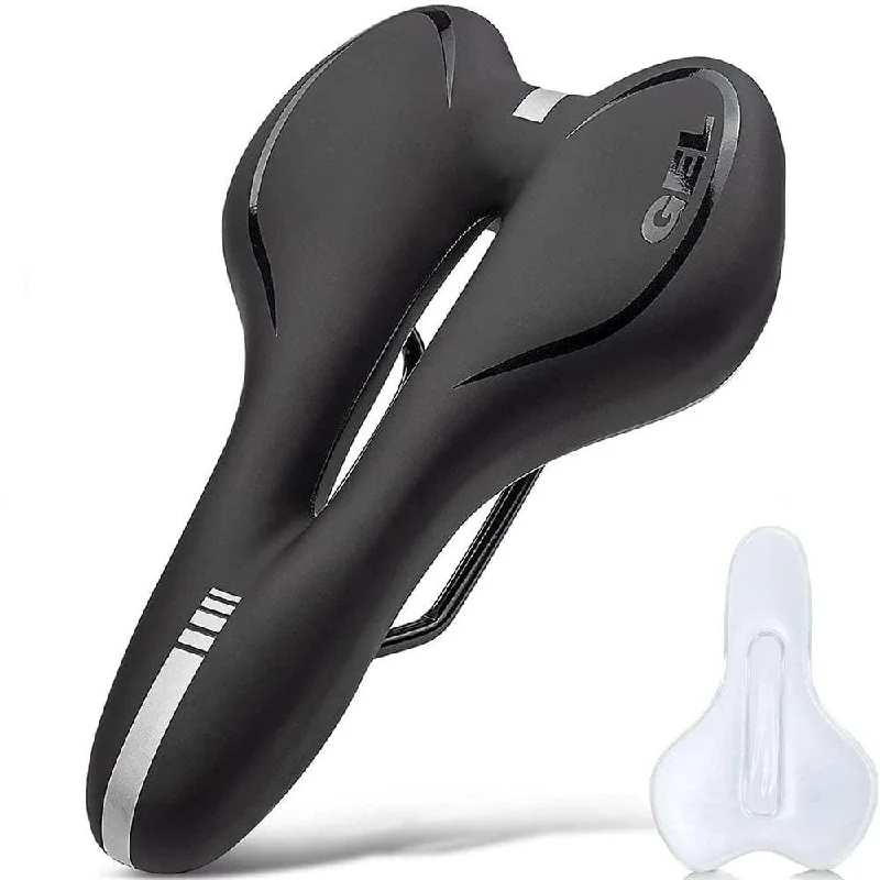 bicycle cleat responsiveness-Gel Bicycle Saddle MTB Mountain Road Bike Seat Comfortable Soft Cycling Cushion Exercise Bike Saddle for Men and Women