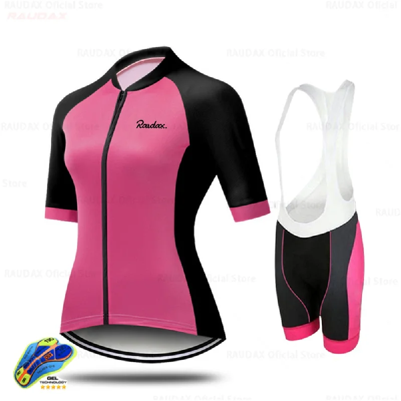 bicycle handlebar efficiency-Raudax Women MTB Cycling Jersey Sets (10 Variants)