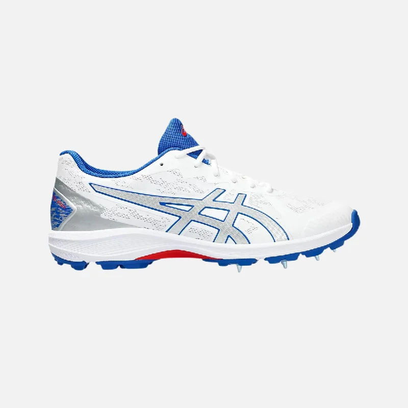 bicycle cleat weight-Asics Strike Rate FF Mens Cricket Shoes - White/Pure Silver