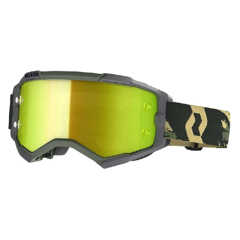 bicycle chain robustness-SCOTT 2021 FURY GOGGLE - CAMO KHAKI (YELLOW CHROME)