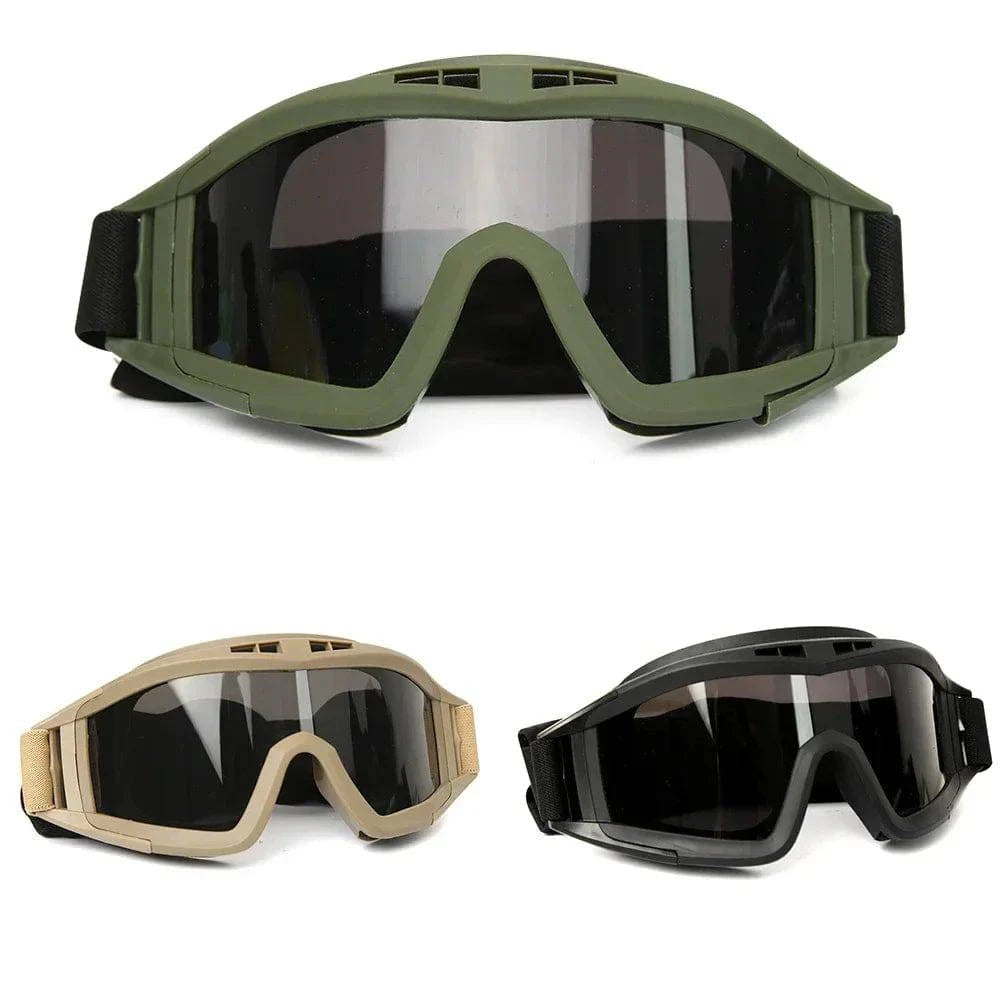 bicycle cleaner efficiency-Airsoft Tactical Goggles 3 Lens Windproof Dustproof Shooting Motocross Motorcycle Mountaineering Glasses CS Safe Protection