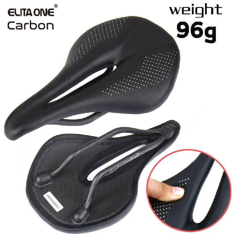 bicycle sidewall precision-ELITA ONE Carbon Saddle MTB/Road Bike saddle Super Light Leather Carbon Cushions 96g