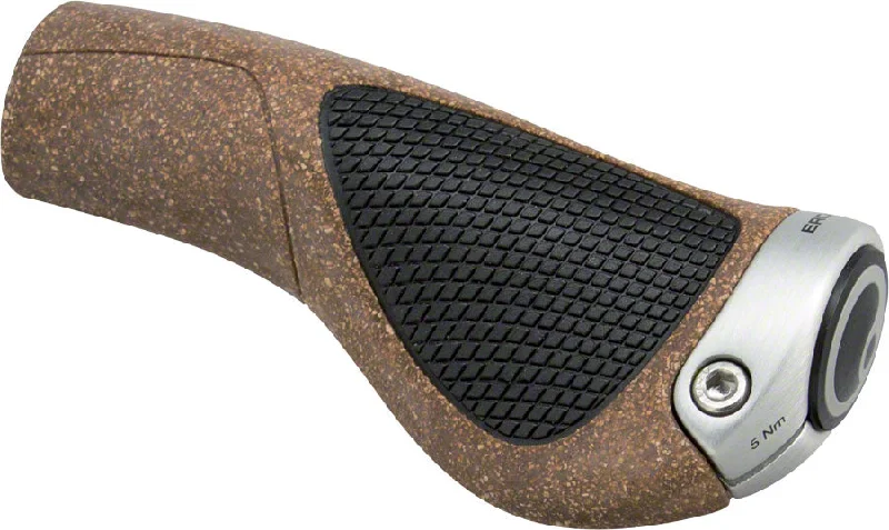 bicycle pedal smoothness-Ergon GP1 BioKork Grips - Lock-On Large Black/Tan