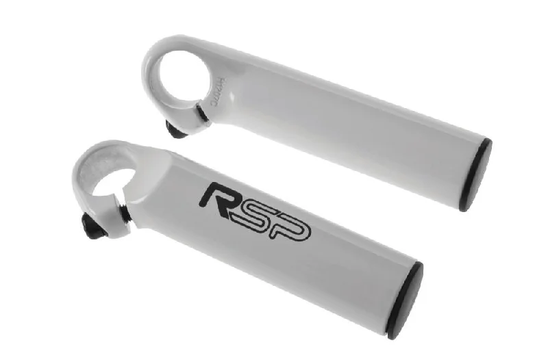 bicycle handlebar comfort-RSP SHORT PROFILE BAR ENDS WHITE LIGHTWEIGHT 6061 ALLOY BIG SAVING SALE PRICE