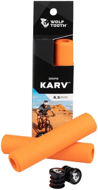 bicycle saddle reliability-Wolf Tooth Karv Grips - Orange