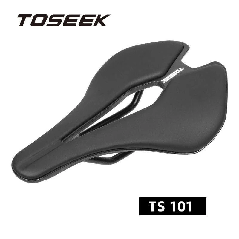 bicycle pump capacity-TOSEEK MTB Road Bike Saddle EVA+Super Fiber Leather Ergonomic Design Saddle Wide and Comfort Long Trip Ultralight TT Seat Hollow