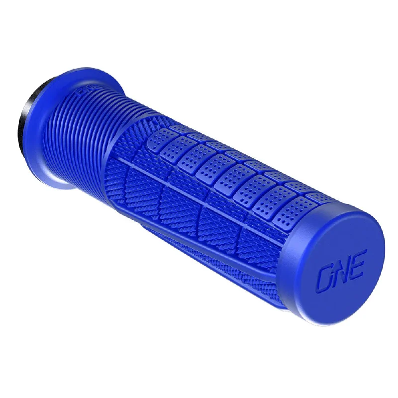 bicycle pump stability-OneUp Components Thick Lock-On Grips Blue