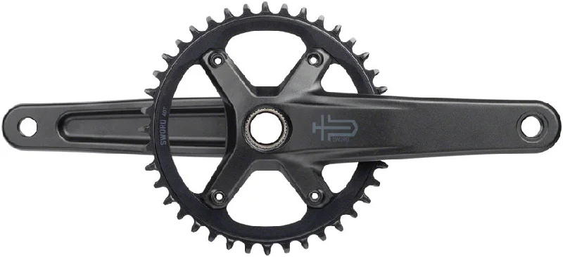 bicycle spoke aerodynamics-microSHIFT Sword 1x Crankset - 175mm 10-Speed 40t 110 Asym BCD  24mm Spindle BLK