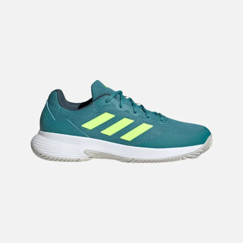 bicycle pad comfort-Adidas Gamecourt 2.0 Men's Tennis Shoes -Arctic Fusion/Lucid Lemon/Cloud White