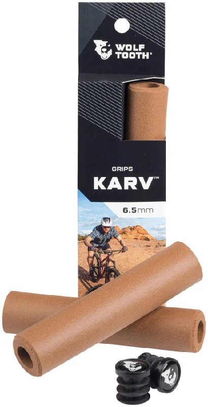 bicycle valve precision-Wolf Tooth Karv Grips - Brown