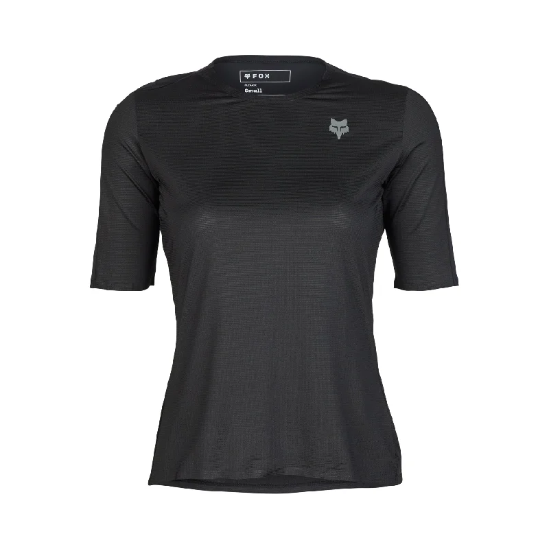 bicycle frame aerodynamics-Fox Racing Flexair Short Sleeve MTB Jersey - Ascent - Womens - Black