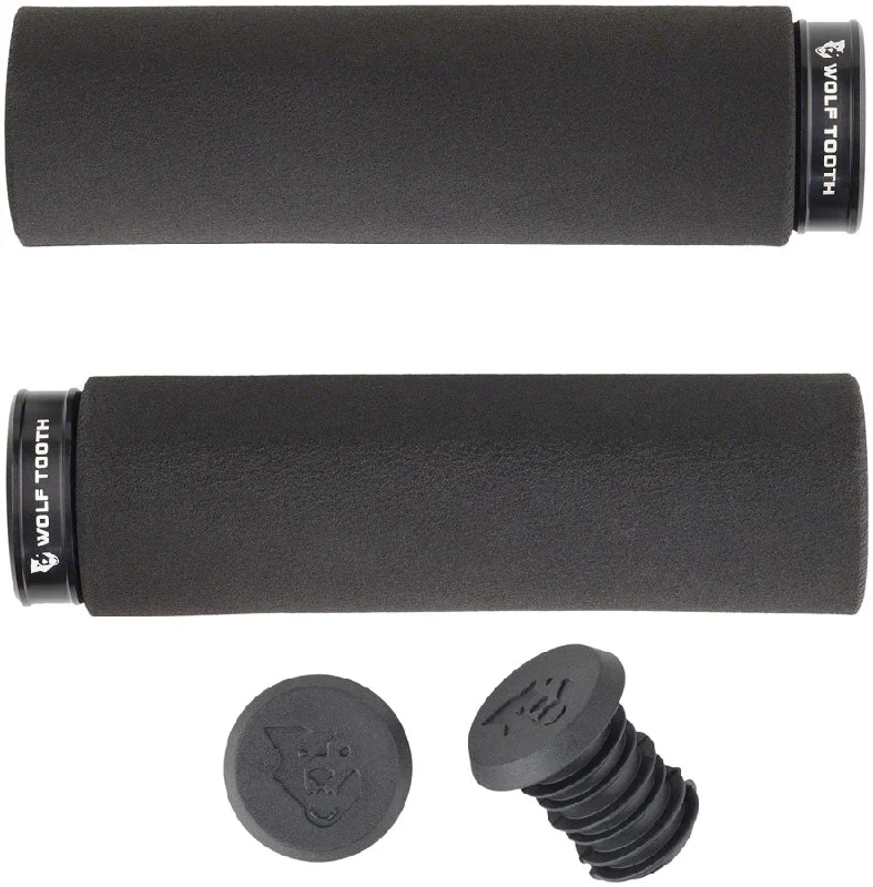 bicycle stand capacity-Wolf Tooth Fat Paw Lock-on Grips - Black/Black