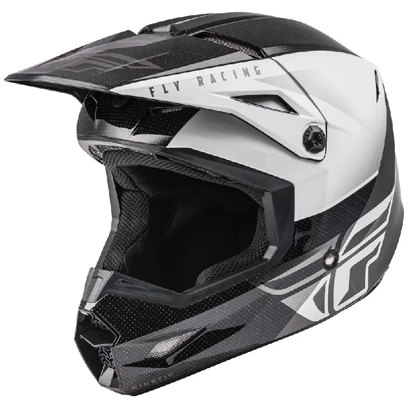 bicycle chain smoothness-FLY KINETIC STRAIGHT EDGE YOUTH HELMET - BLACK/WHITE