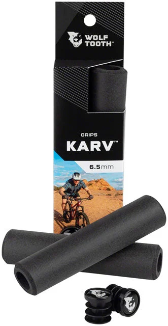 bicycle tire reliability-Wolf Tooth Karv Grips - Black