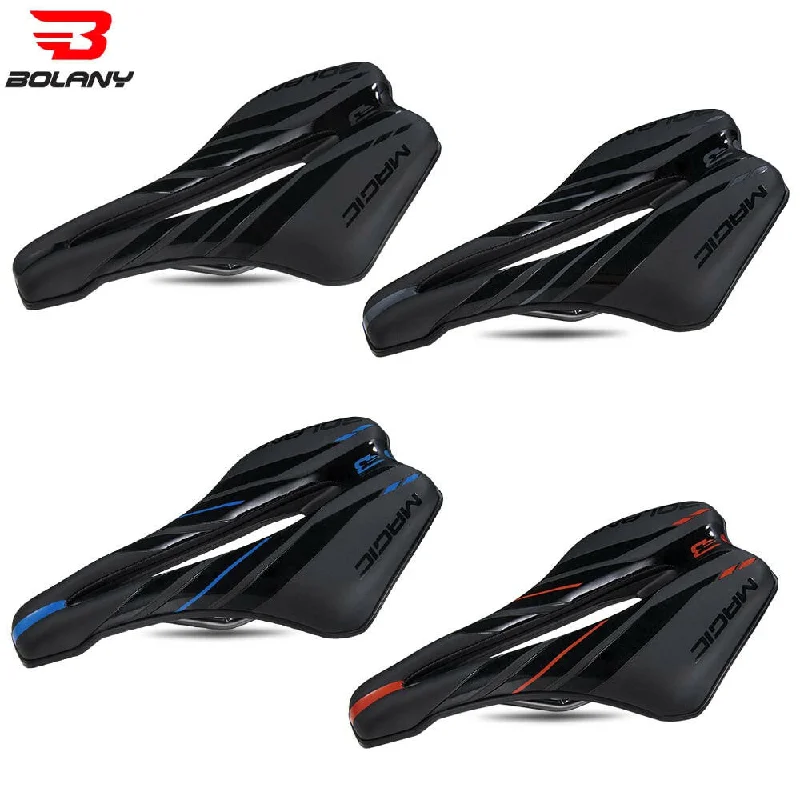 bicycle stand stability-BOLANY Bicycle Saddle PU Leather Sponge Cushion MTB Bike Race Seat Gel Sea Surface Breathable Shockproof Cycling Accessories