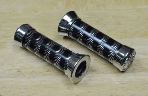 bicycle cleat smoothness-Show Stopper Metal Swirl Handlebar Grips Lowrider Cruiser Grips -Live4Bikes