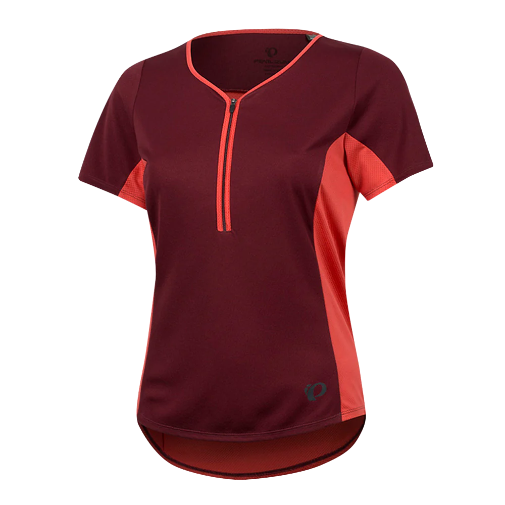 bicycle wrist comfort-Pearl Izumi Canyon Short Sleeve MTB Jersey - Womens - Port-Cayenne