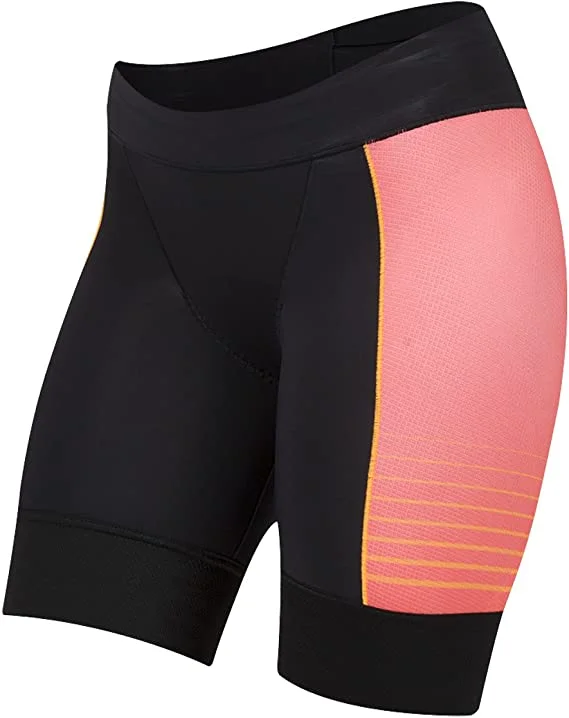 bicycle frame ergonomics-Pearl Izumi Elite Pursuit Tri Short - Womens - Black-Orange Pop Diffuse