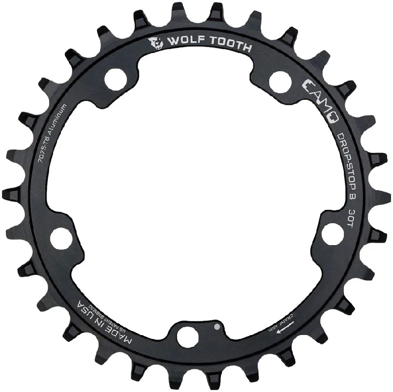 bicycle cleat ergonomics-Wolf Tooth CAMO Aluminum Chainring - 28t Wolf Tooth CAMO Mount Drop-Stop B BLK