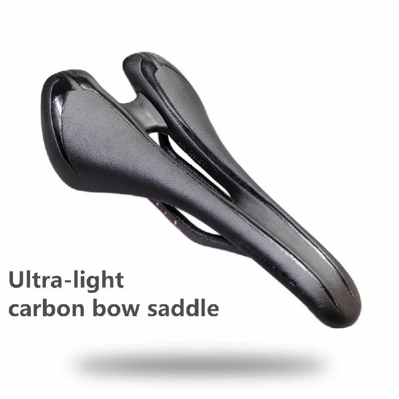 bicycle lever weight-New Design Hollow LightWeight Full Carbon Fiber Bow EVO Sponge Mtb Road Bike Seat Cushion Bicycle Saddle