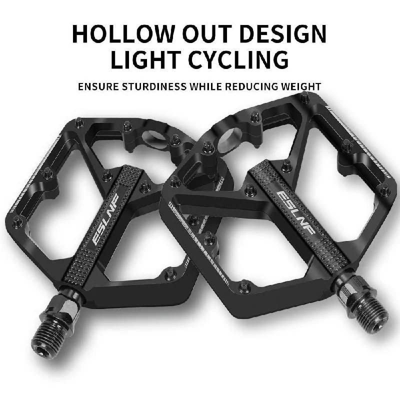 ESLNF MTB Bicycle Pedals Ultralight CNC Aluminium Alloy Anti-Slip Road Bike Flat Pedals Cycling DU Bike Pedals BMX