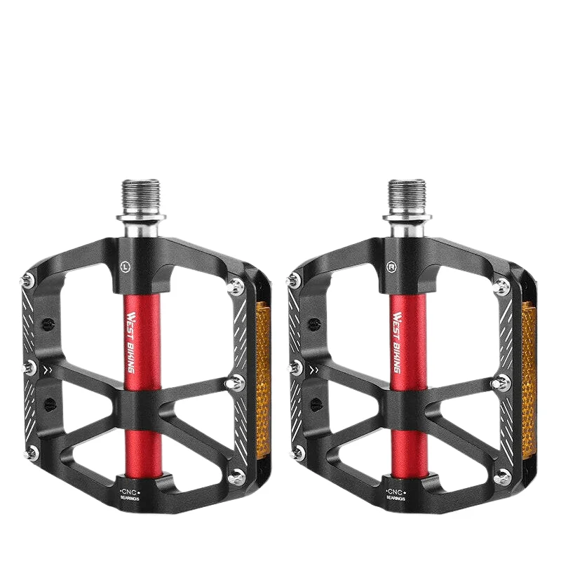 bicycle rust durability-CNC 3 Bearing Bicycle Pedals Ultralight BMX MTB Road Bike Pedals Non-slip Aluminum Alloy Reflective Cycling Parts