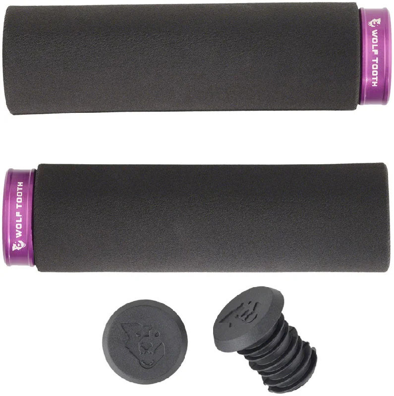 bicycle chain weight-Wolf Tooth Fat Paw Lock-on Grips - Black/Purple