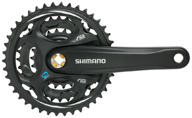 bicycle tool efficiency-Shimano Altus FC-M311 Crankset - 170mm 7/8-Speed 48/38/28t Riveted Square Taper JIS Spindle Interface BLK