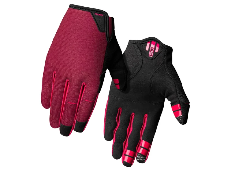 bicycle stem responsiveness-Giro LA DND MTB Glove - Womens - Dark Cherry-Raspberry