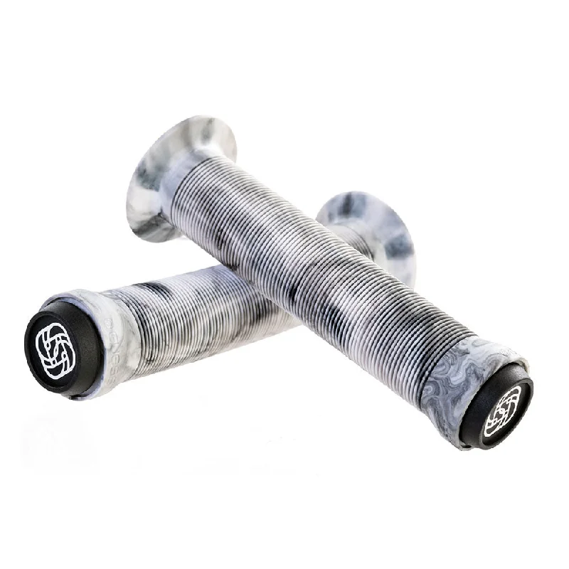 bicycle stem weight-Gusset Sleeper Flanged Grips Matt Jones Gray Marble - Pair