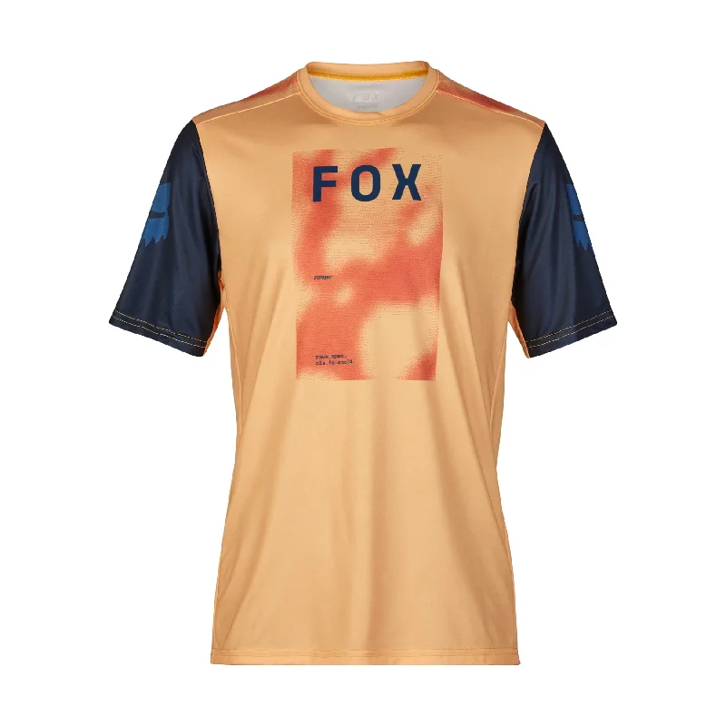 bicycle tool stability-Fox Racing Ranger Short Sleeve MTB Race Jersey - Taunt - Orange Sherbert