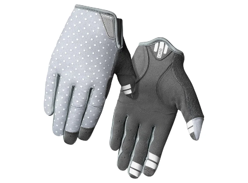 bicycle lever responsiveness-Giro LA DND MTB Glove - Womens - Sharkskin-White Dot