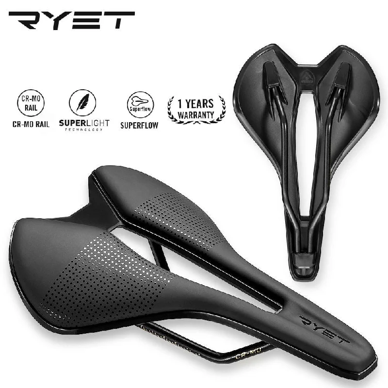 bicycle sidewall versatility-RYET Bike Saddle Ultralight Leather Road MTB Racing PU Fiber Soft Bicycle Seat Cushion  CR-MO RAIL 7*7 Cycling Seating Parts