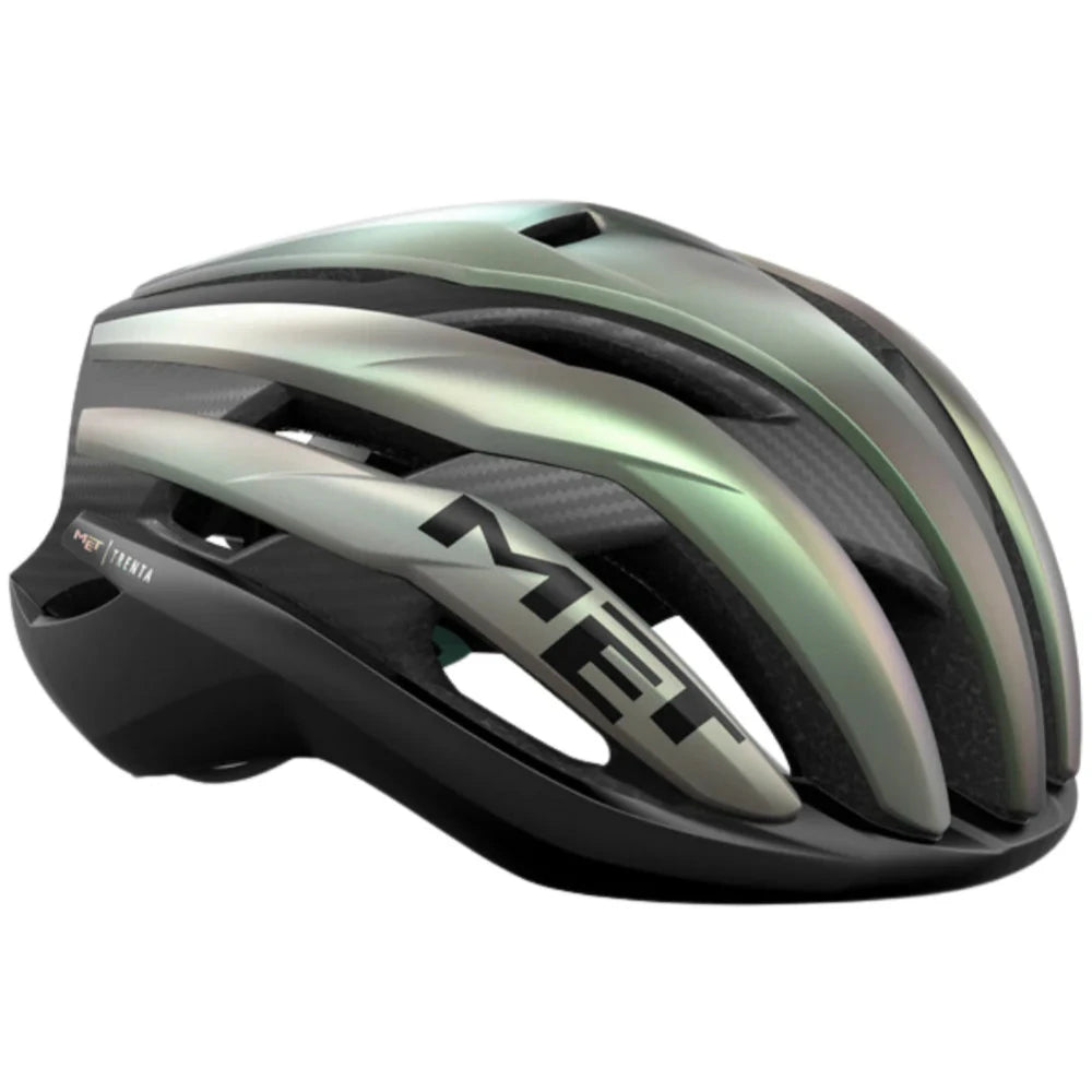 bicycle brake grip-Casco Met Trenta 3K Carbon Mips - Verde grigio