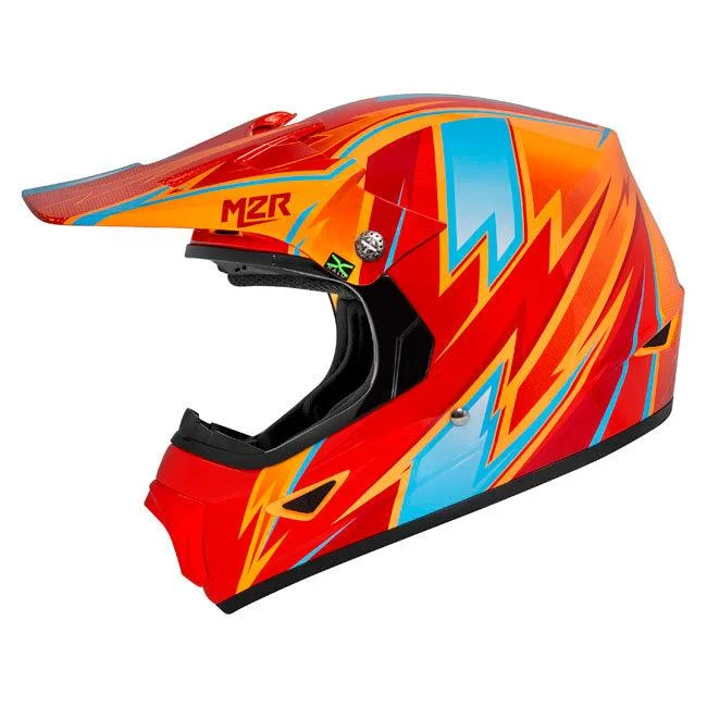 bicycle sidewall stability-M2R XYOUTH THUNDER YOUTH PC8 HELMET - ORANGE