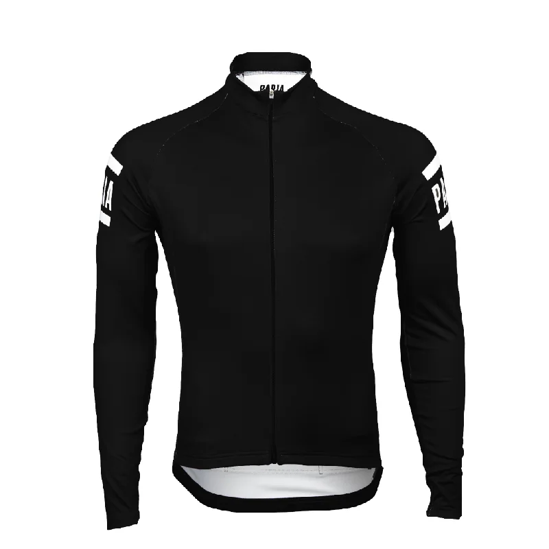 bicycle cleat efficiency-Black Hoban Long Sleeve Winter Jersey